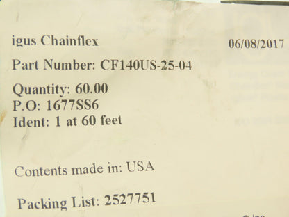 Chainflex CF140US-25-04 14AWG 4C Continuous Flex Energy Chain Tray Cable  60'