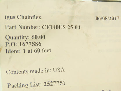 Chainflex CF140US-25-04 14AWG 4C Continuous Flex Energy Chain Tray Cable  60'