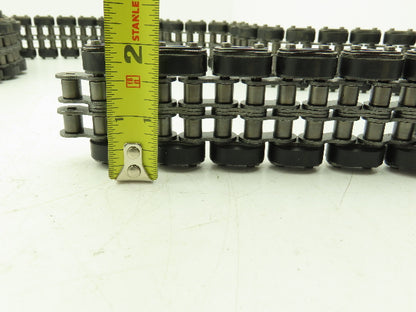 Non-Marking Rubber Top Double Strand Conveying Roller Chain 1/2" Pitch 14' 6"L