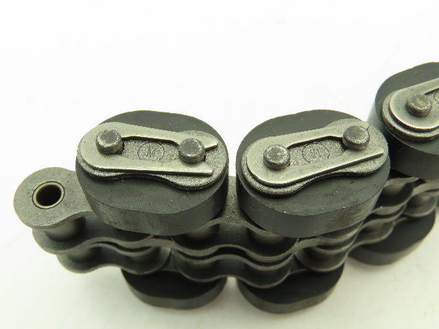 Non-Marking Rubber Top Double Strand Conveying Roller Chain 1/2" Pitch 14' 6"L