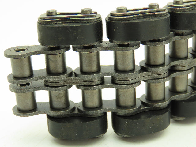 Non-Marking Rubber Top Double Strand Conveying Roller Chain 1/2" Pitch 14' 6"L