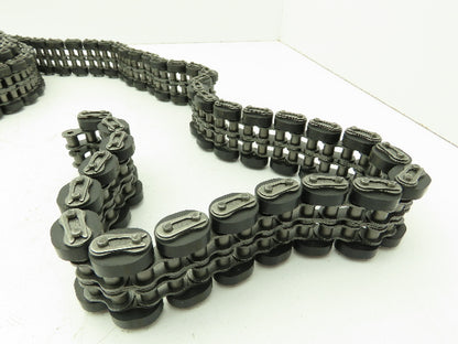 Non-Marking Rubber Top Double Strand Conveying Roller Chain 1/2" Pitch 14' 6"L