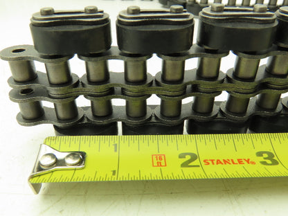 Non-Marking Rubber Top Double Strand Conveying Roller Chain 1/2" Pitch 14' 6"L