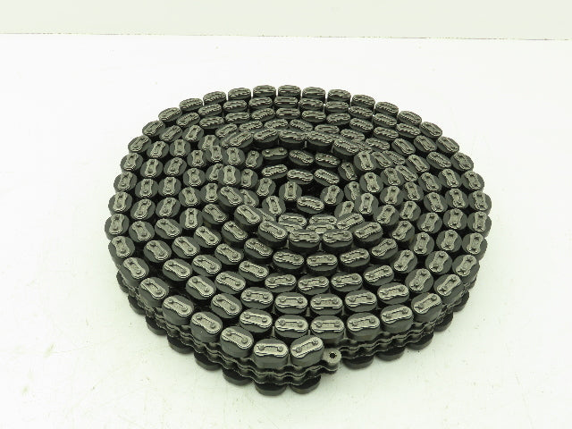 Non-Marking Rubber Top Double Strand Conveying Roller Chain 1/2" Pitch 14' 6"L