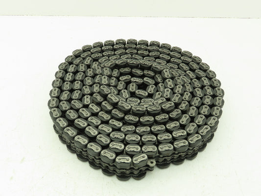 Non-Marking Rubber Top Double Strand Conveying Roller Chain 1/2" Pitch 14' 6"L