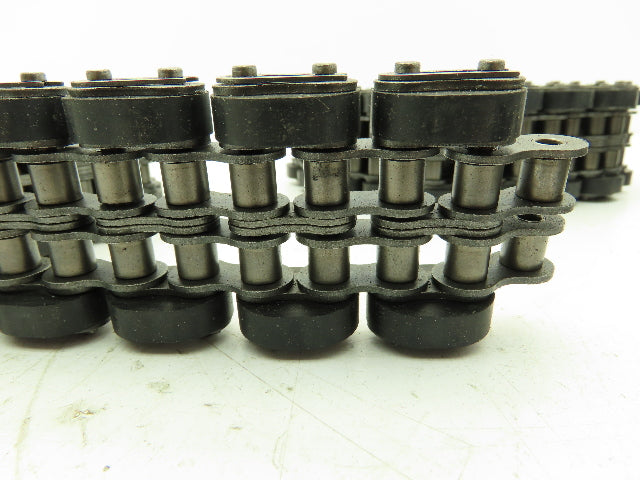Non-Marking Rubber Top Double Strand Conveying Roller Chain 1/2" Pitch 14'
