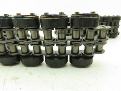 Non-Marking Rubber Top Double Strand Conveying Roller Chain 1/2" Pitch 14'