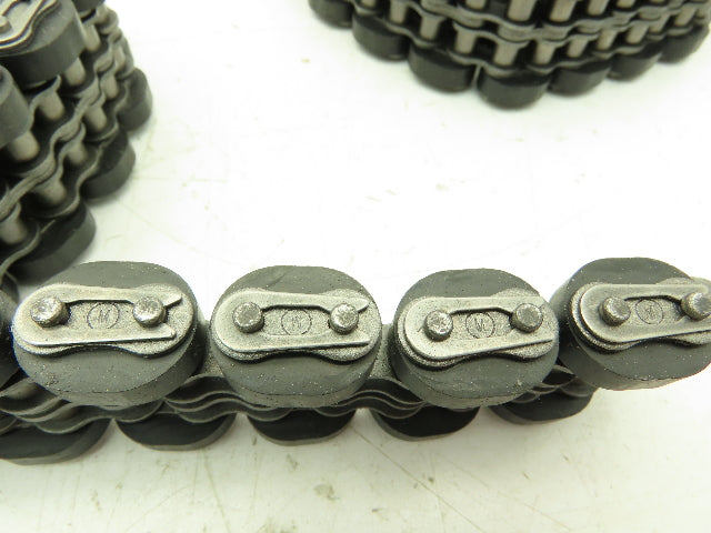 Non-Marking Rubber Top Double Strand Conveying Roller Chain 1/2" Pitch 14'