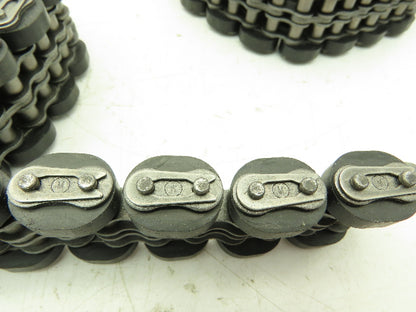 Non-Marking Rubber Top Double Strand Conveying Roller Chain 1/2" Pitch 14'