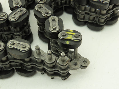 Non-Marking Rubber Top Double Strand Conveying Roller Chain 1/2" Pitch 14'