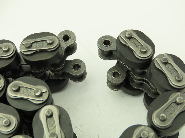 Non-Marking Rubber Top Double Strand Conveying Roller Chain 1/2" Pitch 14'