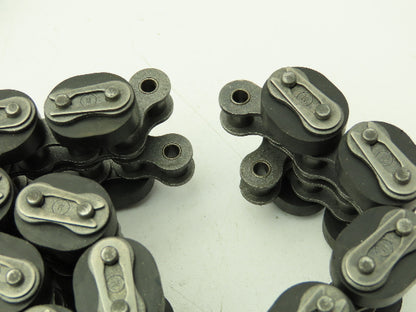 Non-Marking Rubber Top Double Strand Conveying Roller Chain 1/2" Pitch 14'