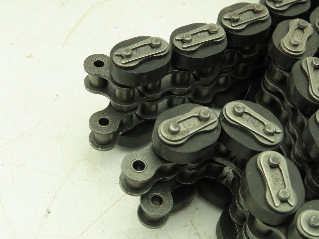Non-Marking Rubber Top Double Strand Conveying Roller Chain 1/2" Pitch 14'