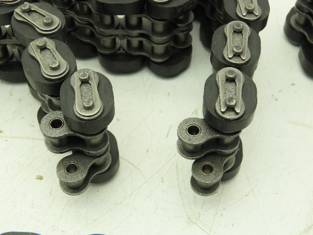 Non-Marking Rubber Top Double Strand Conveying Roller Chain 1/2" Pitch 14'
