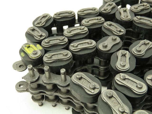 Non-Marking Rubber Top Double Strand Conveying Roller Chain 1/2" Pitch 14'