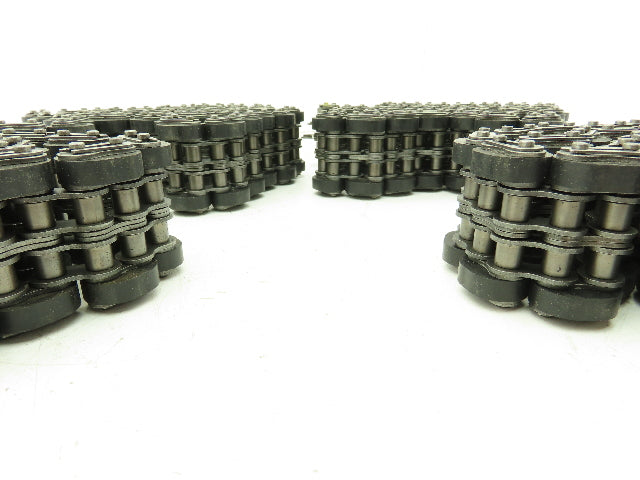 Non-Marking Rubber Top Double Strand Conveying Roller Chain 1/2" Pitch 14'