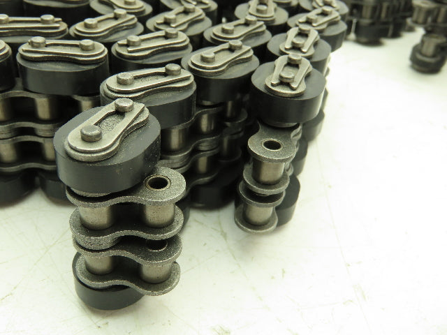 Non-Marking Rubber Top Double Strand Conveying Roller Chain 1/2" Pitch 14'