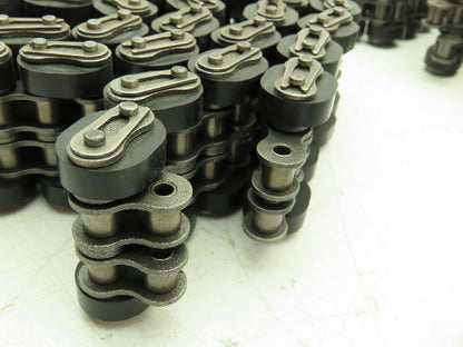 Non-Marking Rubber Top Double Strand Conveying Roller Chain 1/2" Pitch 14'