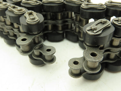 Non-Marking Rubber Top Double Strand Conveying Roller Chain 1/2" Pitch 14'