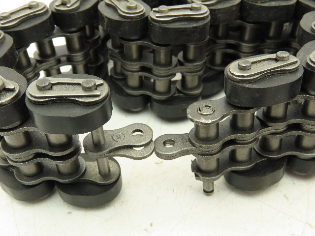 Non-Marking Rubber Top Double Strand Conveying Roller Chain 1/2" Pitch 14'