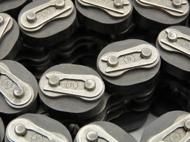Non-Marking Rubber Top Double Strand Conveying Roller Chain 1/2" Pitch 14'