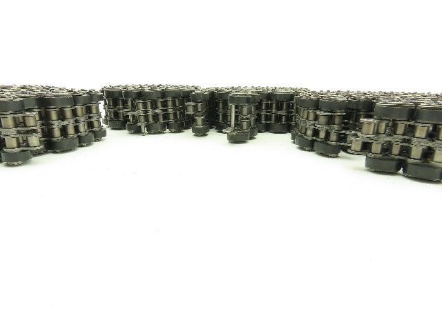 Non-Marking Rubber Top Double Strand Conveying Roller Chain 1/2" Pitch 14'