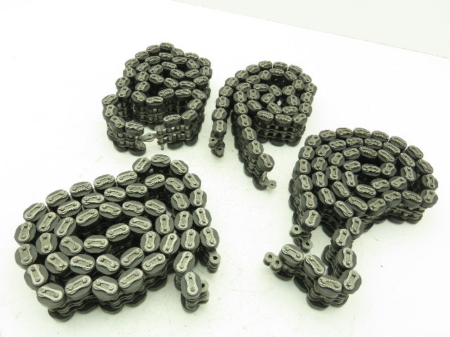 Non-Marking Rubber Top Double Strand Conveying Roller Chain 1/2" Pitch 14'