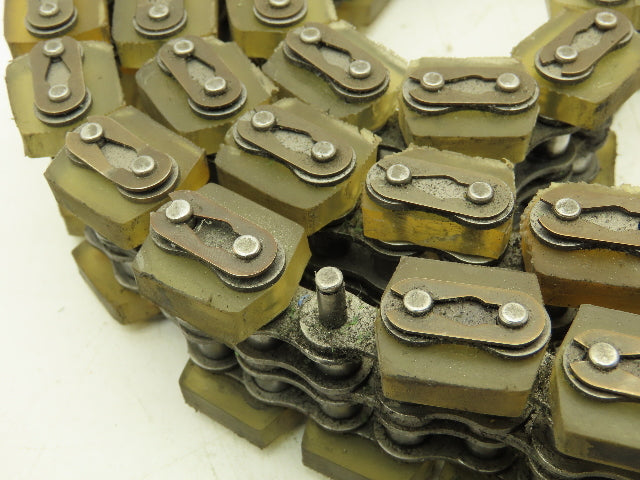 Non-Marking Rubber Top Double Strand Conveying Roller Chain 1/2" Pitch 11'