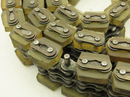 Non-Marking Rubber Top Double Strand Conveying Roller Chain 1/2" Pitch 11'