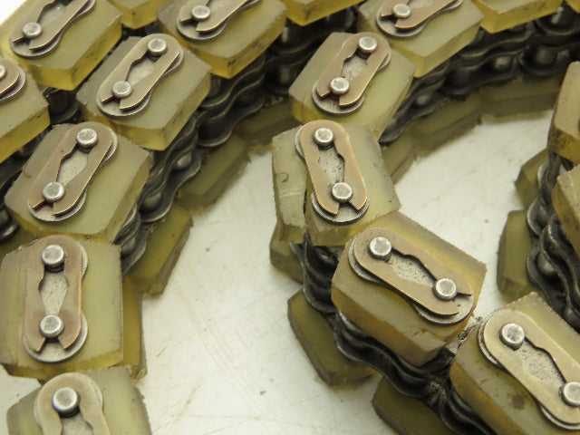 Non-Marking Rubber Top Double Strand Conveying Roller Chain 1/2" Pitch 11'
