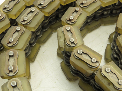 Non-Marking Rubber Top Double Strand Conveying Roller Chain 1/2" Pitch 11'