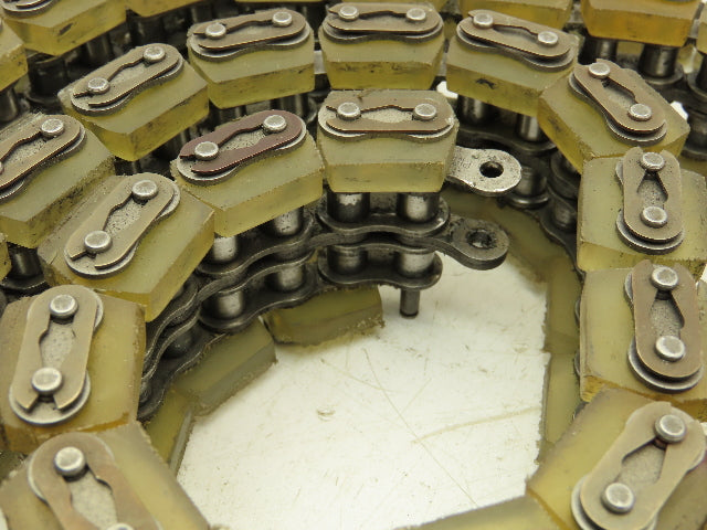 Non-Marking Rubber Top Double Strand Conveying Roller Chain 1/2" Pitch 11'