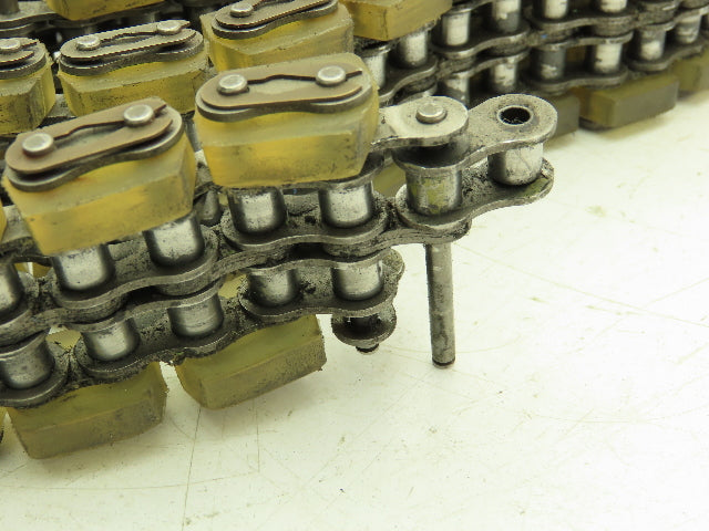 Non-Marking Rubber Top Double Strand Conveying Roller Chain 1/2" Pitch 11'