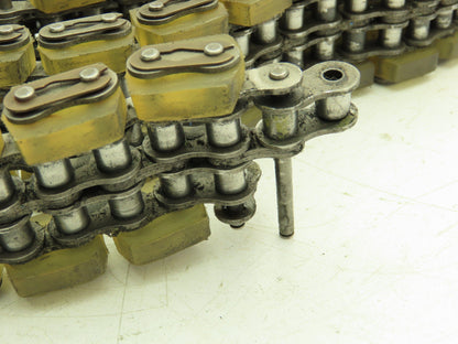 Non-Marking Rubber Top Double Strand Conveying Roller Chain 1/2" Pitch 11'