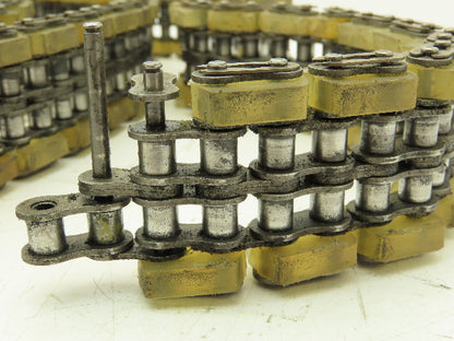 Non-Marking Rubber Top Double Strand Conveying Roller Chain 1/2" Pitch 11'