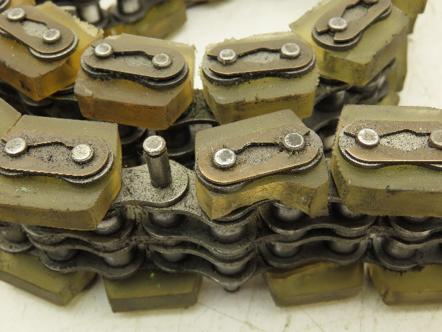 Non-Marking Rubber Top Double Strand Conveying Roller Chain 1/2" Pitch 11'