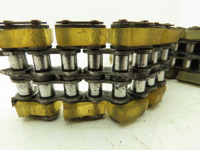 Non-Marking Rubber Top Double Strand Conveying Roller Chain 1/2" Pitch 11'