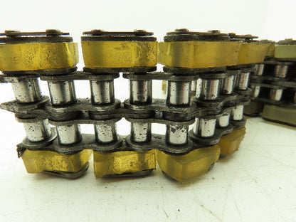 Non-Marking Rubber Top Double Strand Conveying Roller Chain 1/2" Pitch 11'
