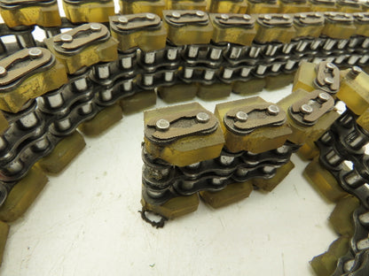 Non-Marking Rubber Top Double Strand Conveying Roller Chain 1/2" Pitch 11'