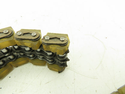 Non-Marking Rubber Top Double Strand Conveying Roller Chain 1/2" Pitch 11'