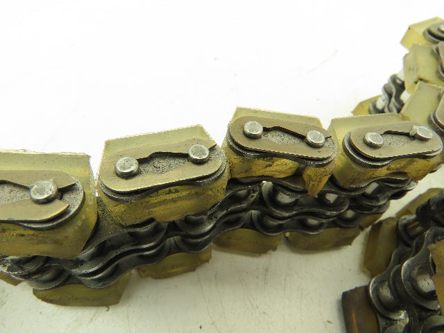 Non-Marking Rubber Top Double Strand Conveying Roller Chain 1/2" Pitch 11'