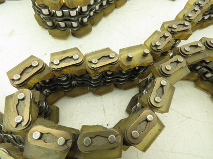 Non-Marking Rubber Top Double Strand Conveying Roller Chain 1/2" Pitch 11'