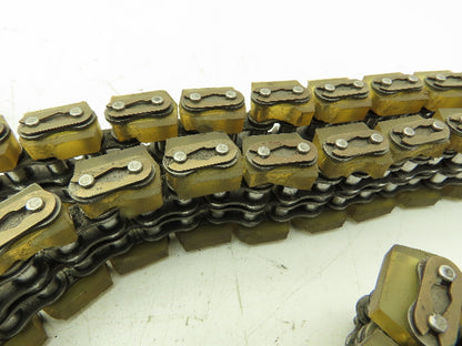 Non-Marking Rubber Top Double Strand Conveying Roller Chain 1/2" Pitch 11'