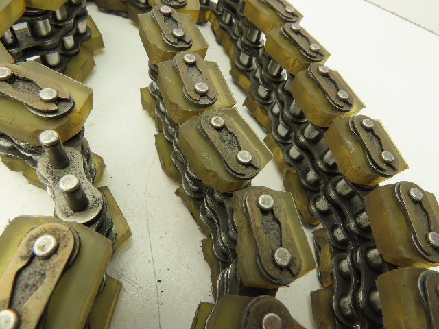 Non-Marking Rubber Top Double Strand Conveying Roller Chain 1/2" Pitch 11'