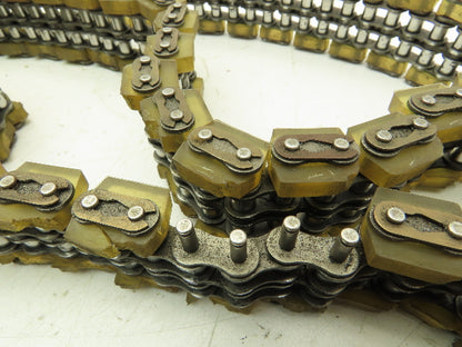 Non-Marking Rubber Top Double Strand Conveying Roller Chain 1/2" Pitch 11'