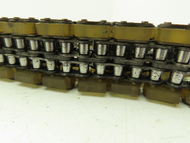 Non-Marking Rubber Top Double Strand Conveying Roller Chain 1/2" Pitch 11'