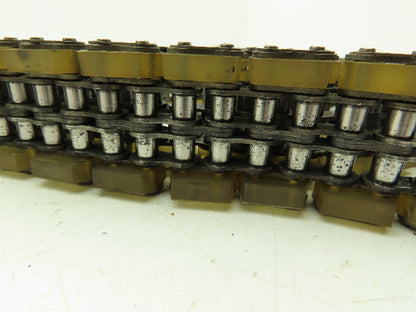 Non-Marking Rubber Top Double Strand Conveying Roller Chain 1/2" Pitch 11'