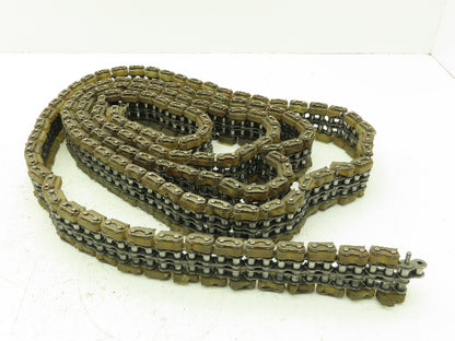 Non-Marking Rubber Top Double Strand Conveying Roller Chain 1/2" Pitch 11'