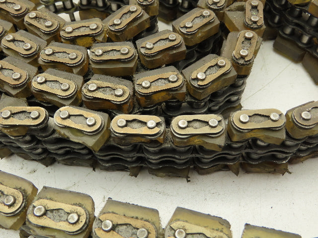 Non-Marking Rubber Top Double Strand Conveying Roller Chain 1/2" Pitch 11'