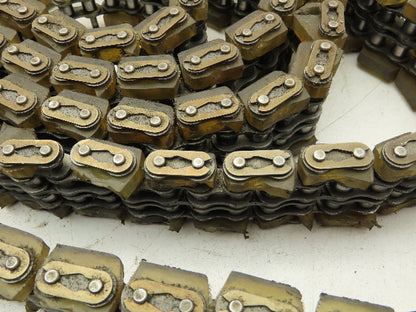 Non-Marking Rubber Top Double Strand Conveying Roller Chain 1/2" Pitch 11'